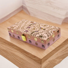 Classic Design Gold Plated Mgi Floral Decorative Box, Wedding Fancy Shagun Cash Box, Jewellery Box, Money Box, Gaddi Box, Colour - Pink, Style - Traditional