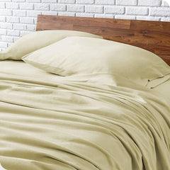 Perfect Flat Queen Size Bedsheet With 2 Matching Pillow Cover - 90 X 100 Inches, Ivory | Natural Breathable & Wrinkle Free | 400 Thread Count