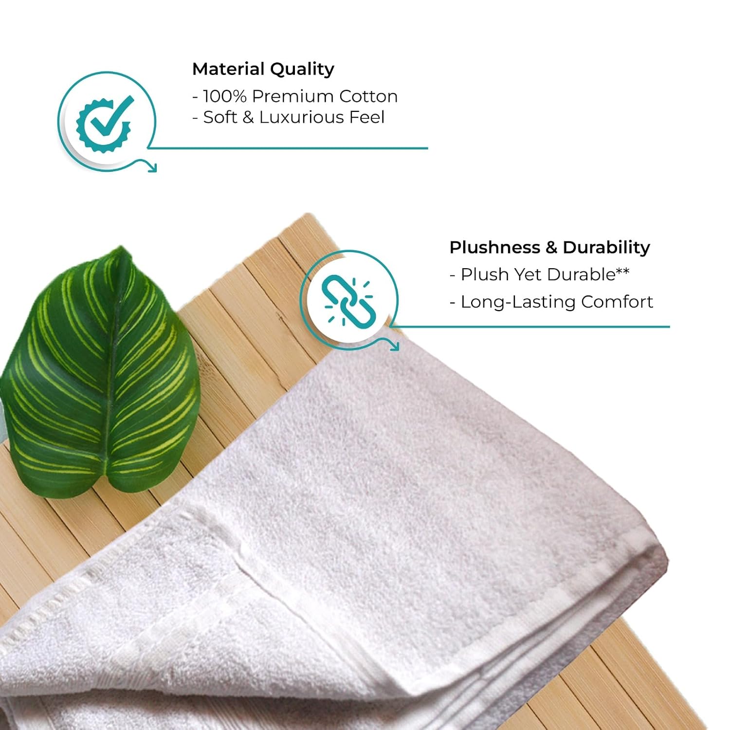 Bhapri Turkish 100% Cotton Luxury Bath Towels 500 Gsm | Lightweight Soft & Absorbent Quick Dry Plush Bathroom Towels (White)