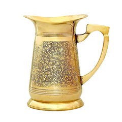 Pure Brass Jug Or Pitcher With 4 Glasses Set | Drink Ware Set Capacity: Jug -1000ml, Glass - 300ml | Luxury Antique Look