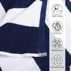 The Veloure 100% Cotton Bath Towel 750 Gsm | Bath Towel For Hotel, Pool, Swimming & Beach | Extra Large Size (Blue)