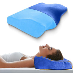 Cervical Pillow For Neck & Shoulder Pain Relief, Memory Foam Pillow For Sleeping | Blue & Sky-Blue, Orthopedic Pillow For Spondylitis, Long Lasting, Perfect For All Sleeping Position