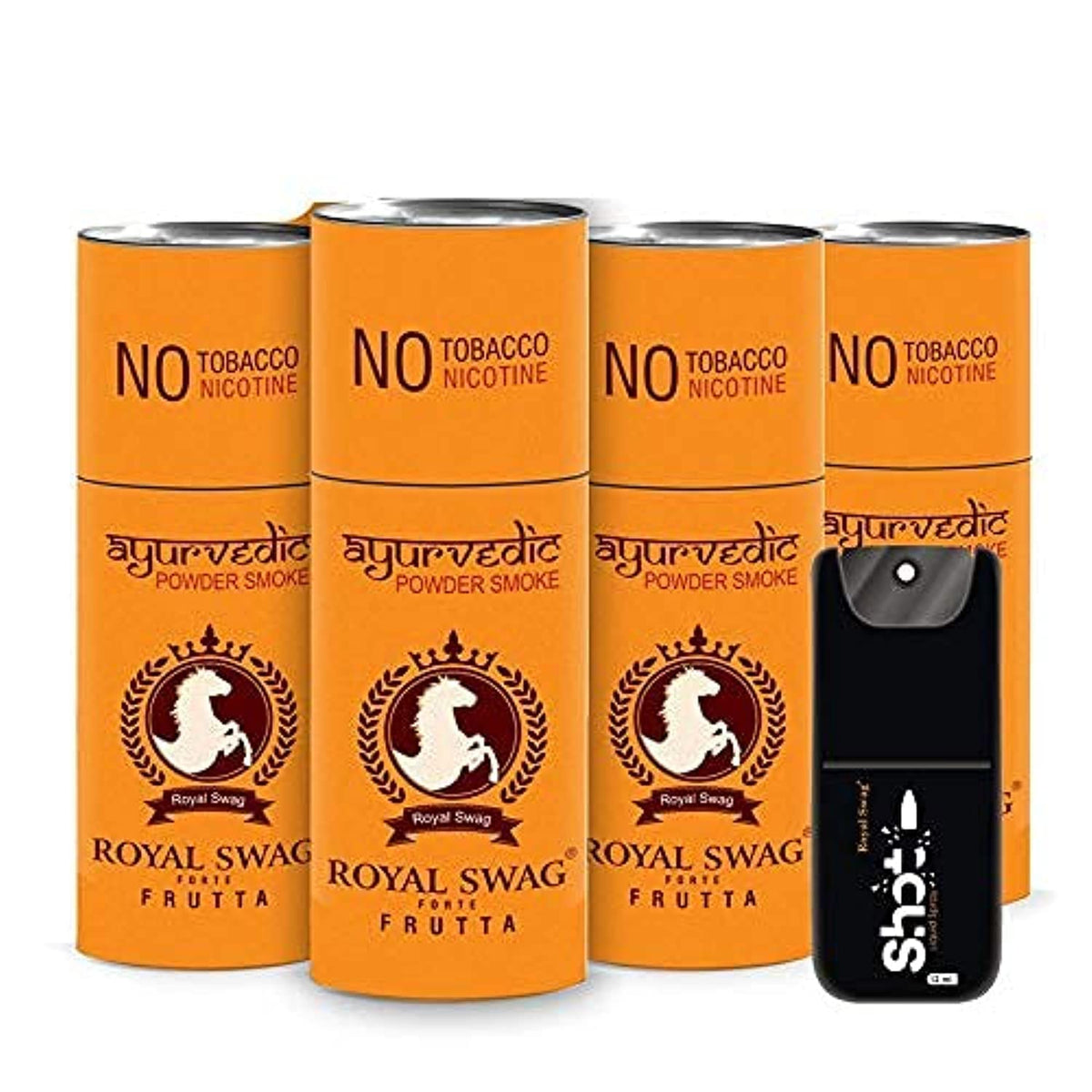 Royal Swag Ayurvedic & Herbal Cigarette, Frutta Flavour Smoke Tobacco Free Cigarettes With Shot - (20 Sticks, Shot -1)