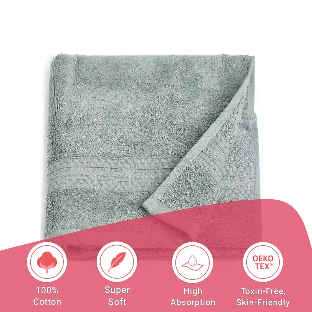 Livspace Paleto Collection Hand Towel 400 Gsm | 100% Cotton, Solid Dyed, Hand Towel Super Soft Absorbent (Graphite) Set Of 2