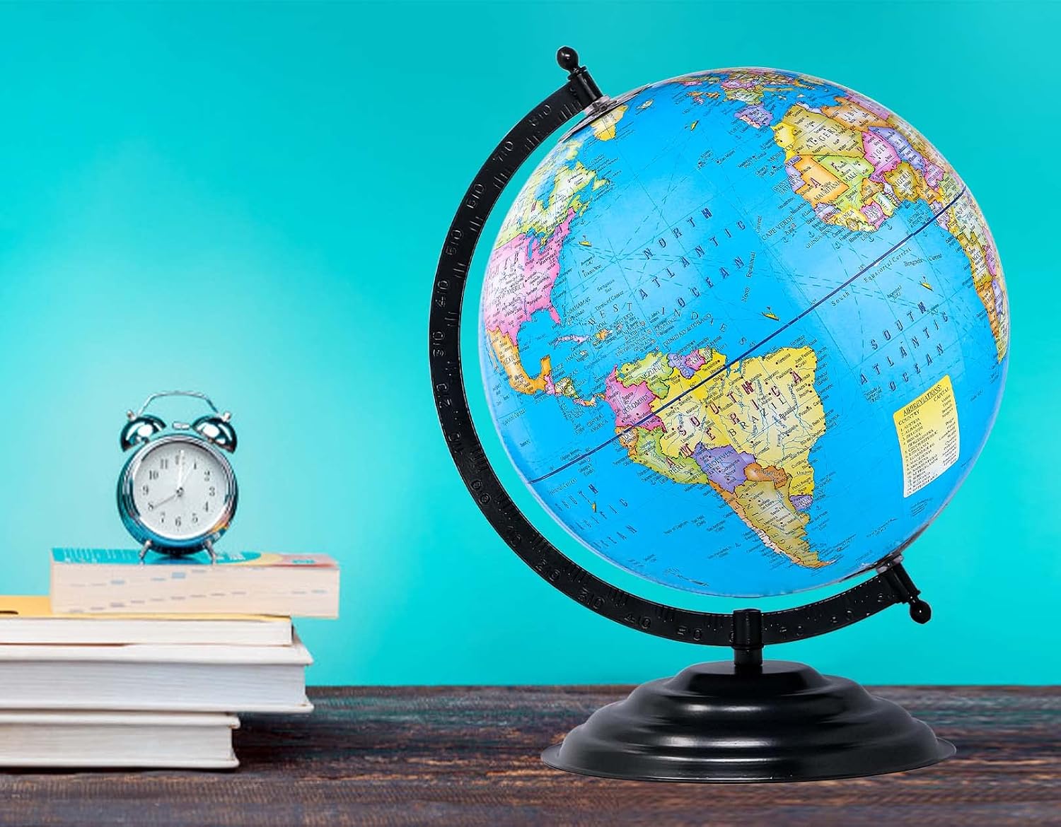 Globe Educational 13 Inch Height Metal Base World Globe For Office Decor, Gifting, Show Piece, Educational Globe For Kids & Students Learning, Pack Of 1
