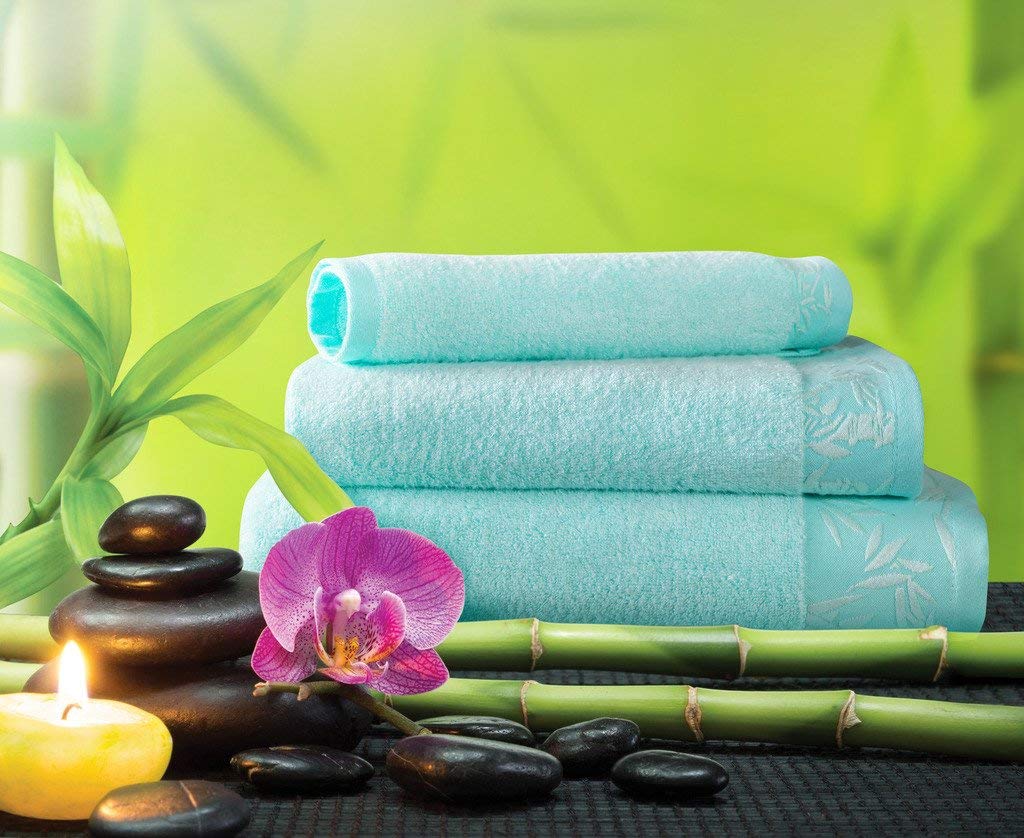 Spread Spain Bamboo Hand Towel 360 Gsm | Ultra Soft Absorbent & Quick Dry Towel For Daily Use, Gym, Pool, Travel, Sports & Yoga (Mint)