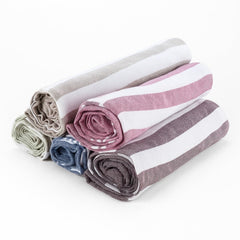 VäRde Premium Handloom Bath Towels 180 Gsm | Towel For Men & Women | Striped & Solid Pattern (Pink, Brown, Green, Blue & Grey Set Of 5)