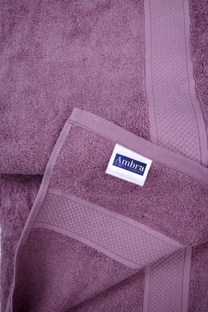 Ambra Linens Highly Absorbent Bath Towels 1260 Gsm | 100% Cotton, Soft & Plush All Seasons Use, Extra Large Size (Velvet)- Pack Of 6