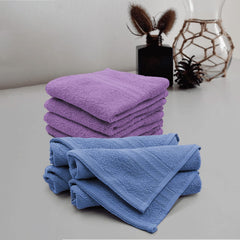 Sassoon Anatolia 8 Piece Cotton Face Towel 500 Gsm (Heaven & Purple)
