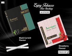 Strawberry & Black Current Flavored Cigarette For Relieve Stress & Mood Enhance - 10 Sticks X 2 Packets | No Bad Smell, Non Addictive, No Harmful - Tobacco & Nicotine Free