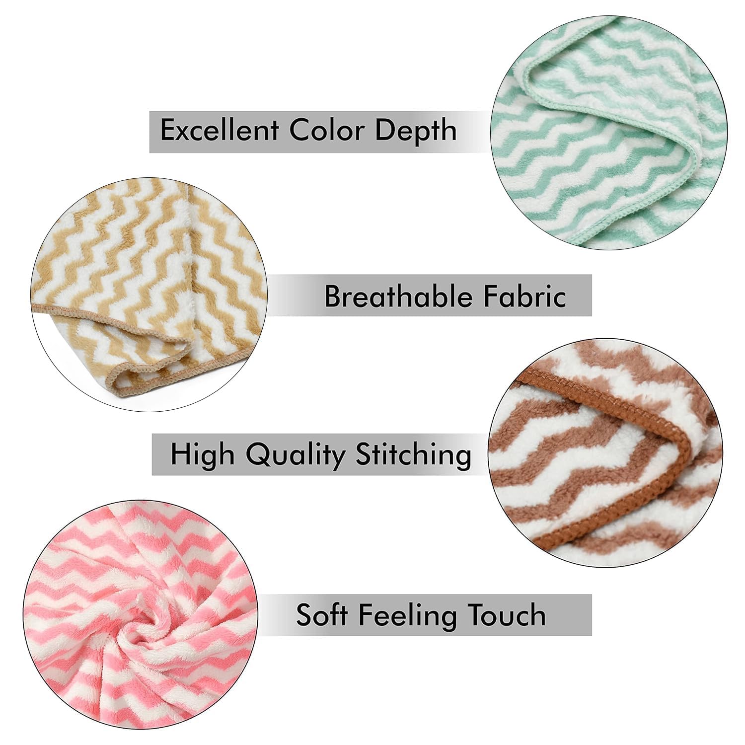 Urbanleaf Super Soft Microfiber Designer Hand Towels 400 Gsm | Gym & Workout Towels Set Of 4 (Multicolour)