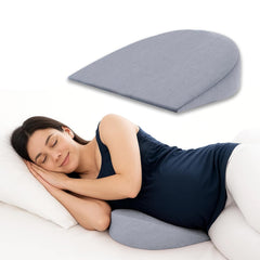 Memory Foam Pregnancy Pillow Wedge For Pregnant Women, Back Support, Grey | Maternity Belly & Back Support Cushion For Sleeping Comfort | Portable, Soft Baby Bump Support Pillow