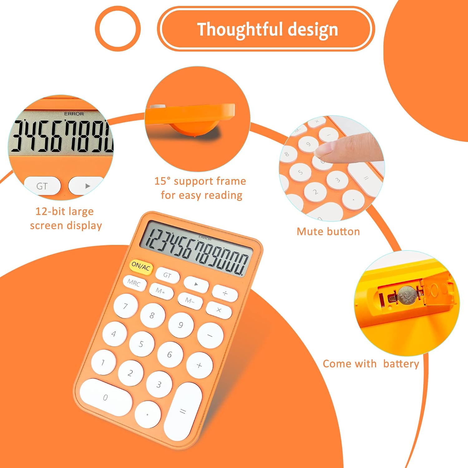 Vewingl Standard Calculator 12 Digit, Desktop Large Display And Buttons, Calculator With Large LCD Display For Office, School, Home & Business Use, Automatic Sleep, With Battery