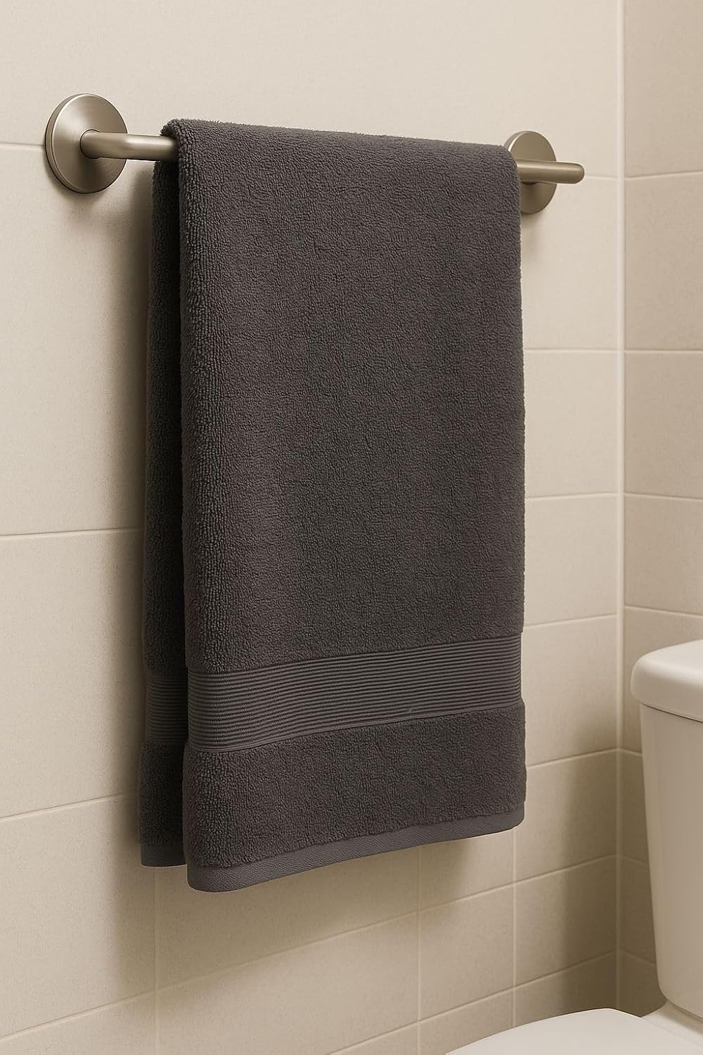 Elstone Home With Device Extra Large Premium Cotton Towel 700 Gsm | Ultra Soft & Super Absorbent Hotel & Spa Quality Towel (Black)