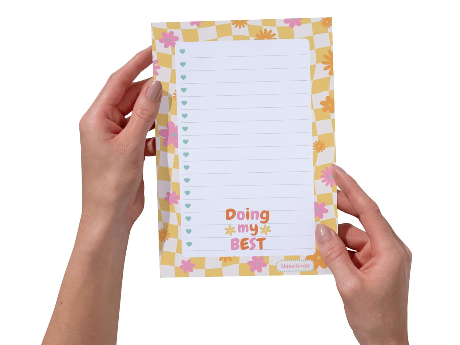 A5 Notes/To Do List Notepad, Beautiful Checklist Pad, Tear-Off Sheets (Doing My Best) Pack Of 1