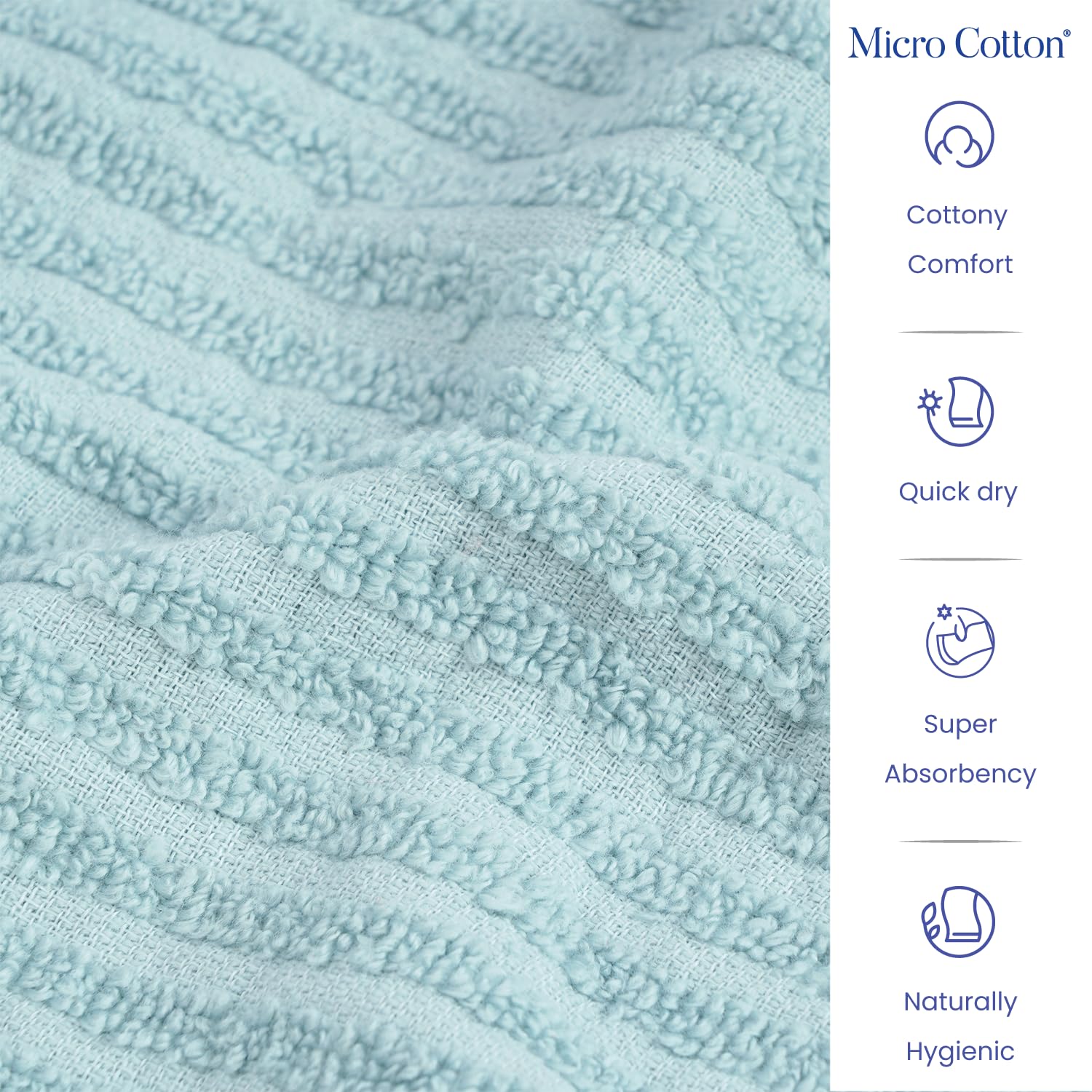 Micro Cotton Versa Craft Bath Towel 550 Gsm | Soft, Quick Drying Cotton XL Size Bath Towel (Aqua)