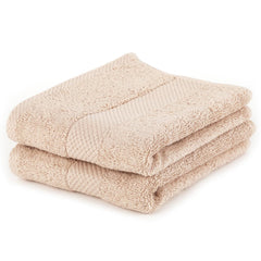Premium 100% Combed Cotton Hand Towels 400 Gsm | Ultra Soft, Quick Dry & Highly Absorbent, For Home, Gym & Travel Hand Towel (Beige) - Pack Of 2