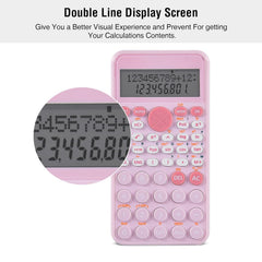 EooCoo Scientific Calculator, Two-line Display, Cute Desk Accessories, Slim And Portable, Standard Scientific Calculator Suitable For School Office Business Supplies, Primary School-pink