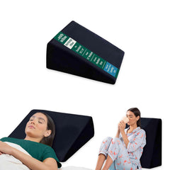 Orthopedic Wedge Pillow, Cooling Gel Memory Foam & HR Foam Pillow, Black, Standard Size - 18 L X 18 W X 10 H Inches | Acid Reflux, Leg Elevator, Neck Pain Relief, Pregnancy, Anti Snoring