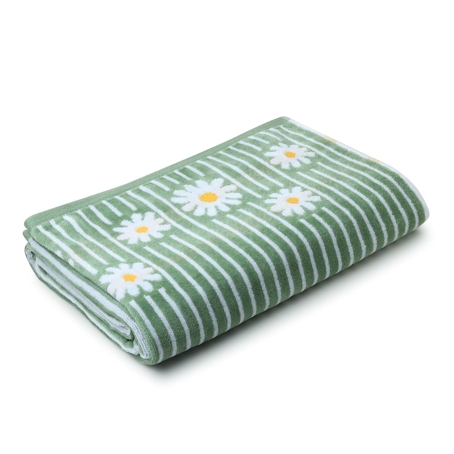 Brodloom Cotton 1 Bath Towel + 2 Hand Towels 950 Gsm | Ultra Soft, Quick Dry & Premium Gift Set Towel (Green)