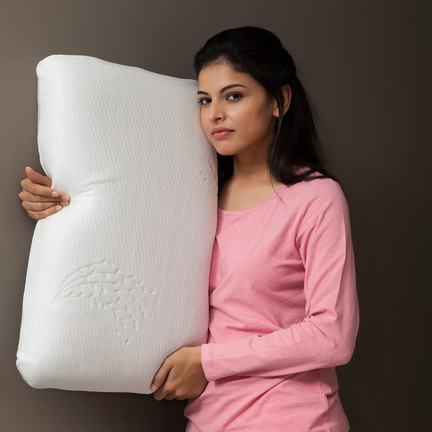 Orthopedic Memory Foam Pillow, White, King Size - 24 L X 15 W X 5 H Inches | Neck & Back Support Bed Pillow For Sleeping | Versatile & Multipurpose Pillows, Adjustable Pillow - Pack Of 2