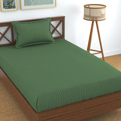 Glace Cotton Single Bedsheet With 1 Pillow Cover (89 X 57 Inches, Dark Green) | Long Lasting Durability & Comfort For Your Living Space