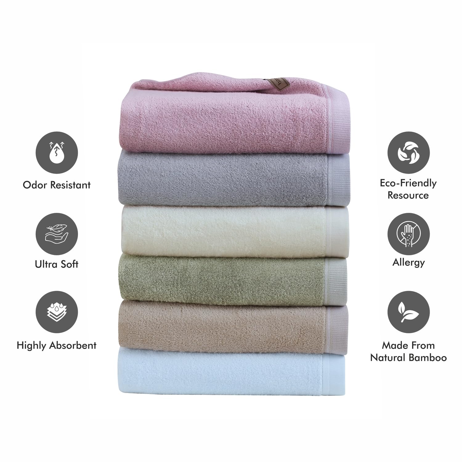 Spread Spain Bamboo Towel Bath, Hand & Face Towel 360 Gsm | Super Absorbent & Soft, Antibacterial | Sky Blue (Set Of 3)