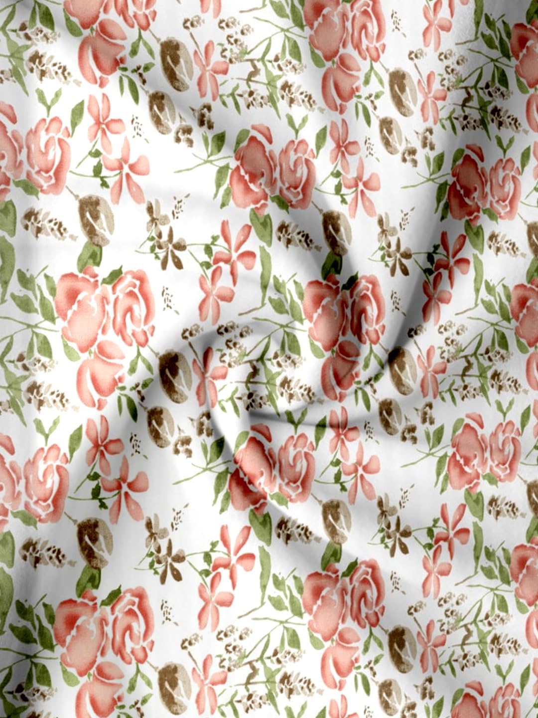 1 Single Bedsheet With 1 Pillow Cover - 36 X 78 Inches, White & Peach | Breathable & Skin Friendly Bedsheet | Ideal For Hotel, Guest House, Bedroom