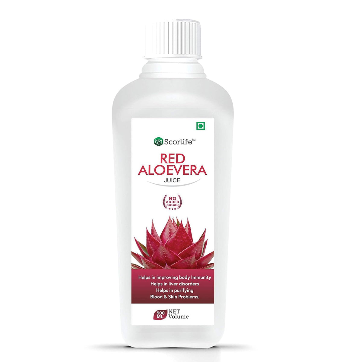 Scorlife Red Aloevera Juice Immunity Booster, Reduce Face Marks, Sugar Free | 500ml 1.1lbs