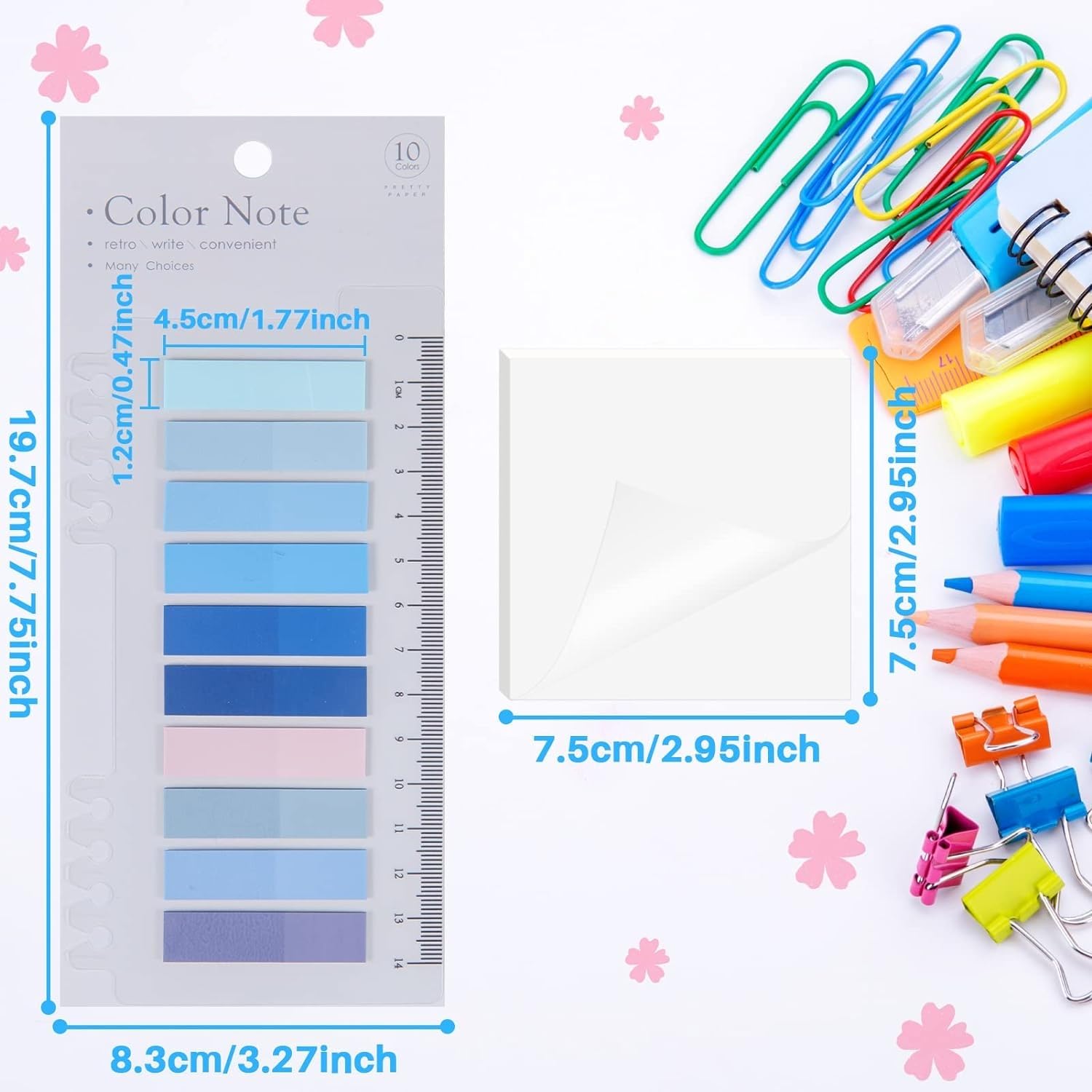 50 Sheets Transparent Sticky Notes Pad With Sticky Tabs | Book Tabs For Office School Message