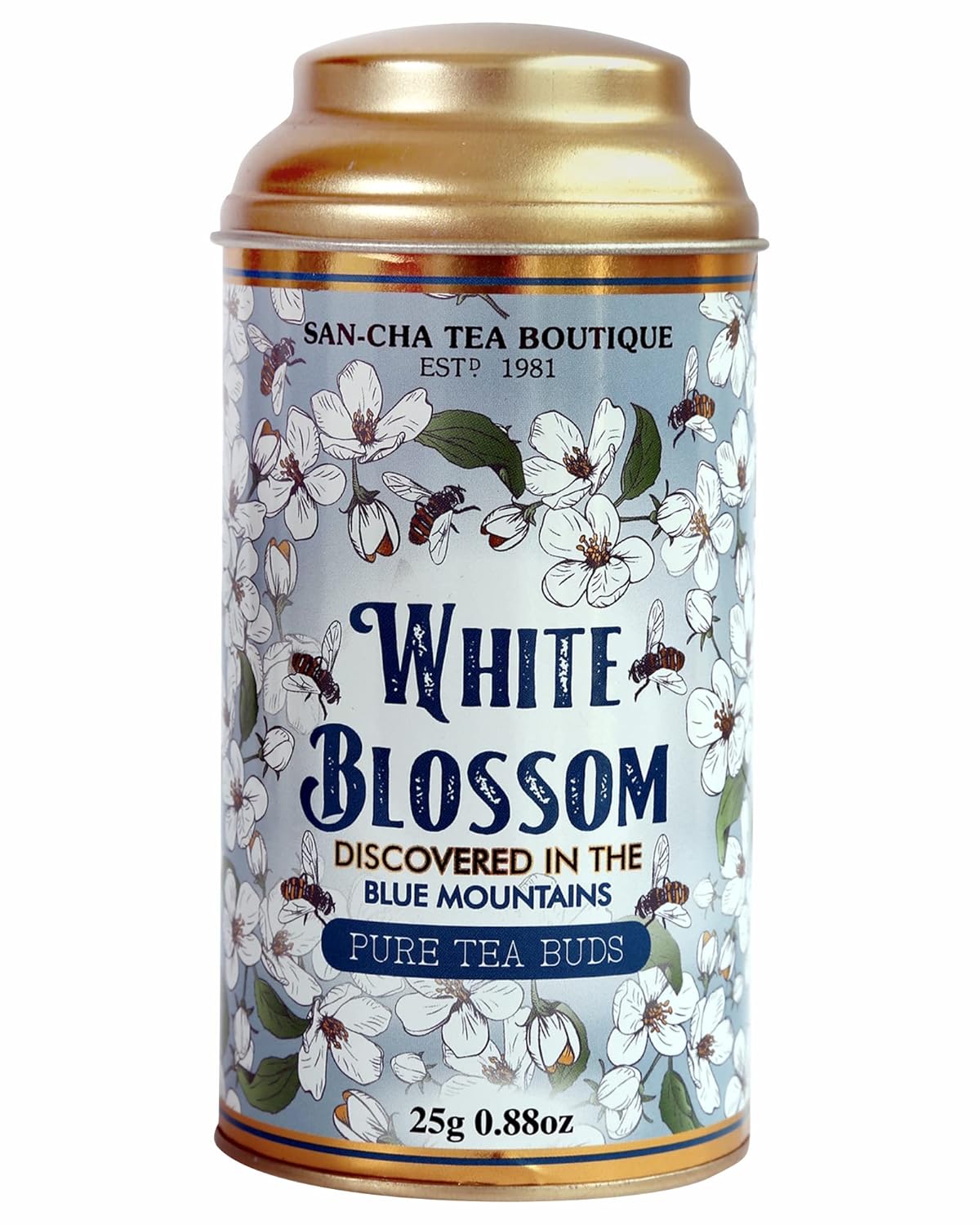 San-Cha White Blossom White Tea - 25gm, 0.8 Ounce | Discovered In The Blue Mountains - Low Caffeine, Richest In Antioxidants