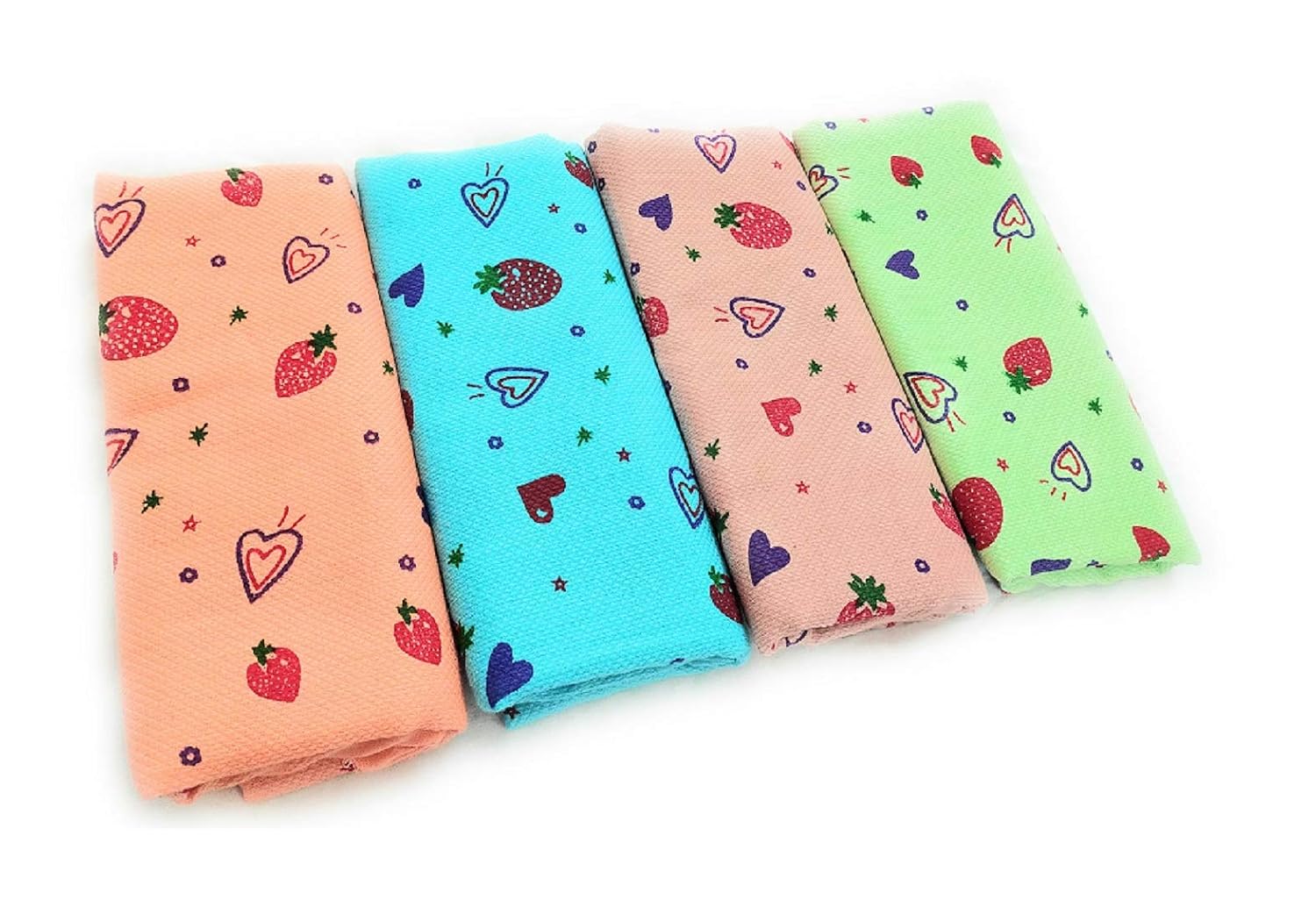 Cotton Colors Pure Bath Towels 1 Kg | Extra Soft Berry Printed Design Bath Towel - Pack Of 5 (Multicolor)