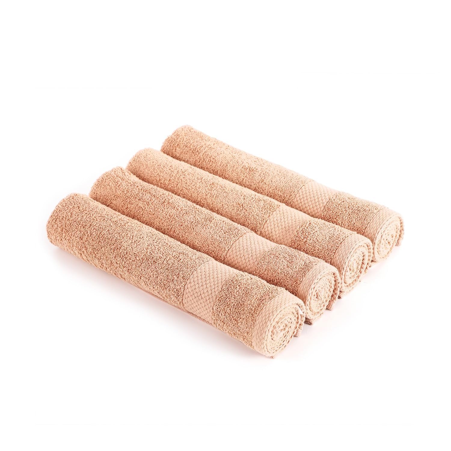 Premium 100% Combed Cotton Hand Towels 800 Gsm | Ultra Soft, Quick Dry & Highly Absorbent, For Home, Gym & Travel Hand Towel (Peach) - Pack Of 4