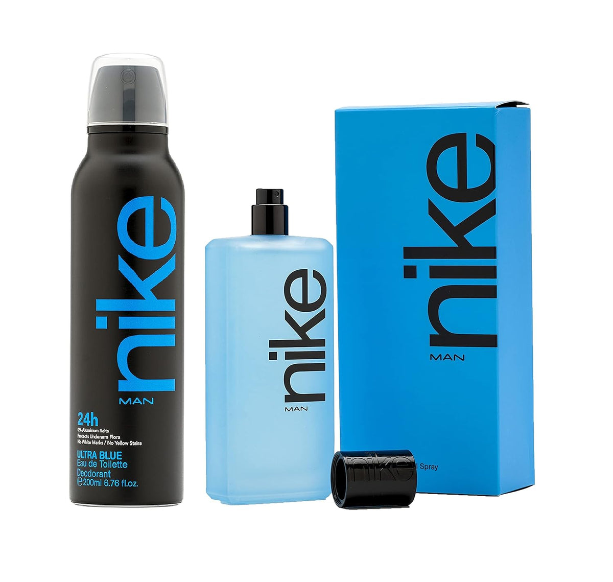 Nike Ultra Blue Eau De Toilette Deodorant & EDT Natural Long Lasting Body Spray 300ml 10.1 Fl.oz. | Perfect Gift Set For Men