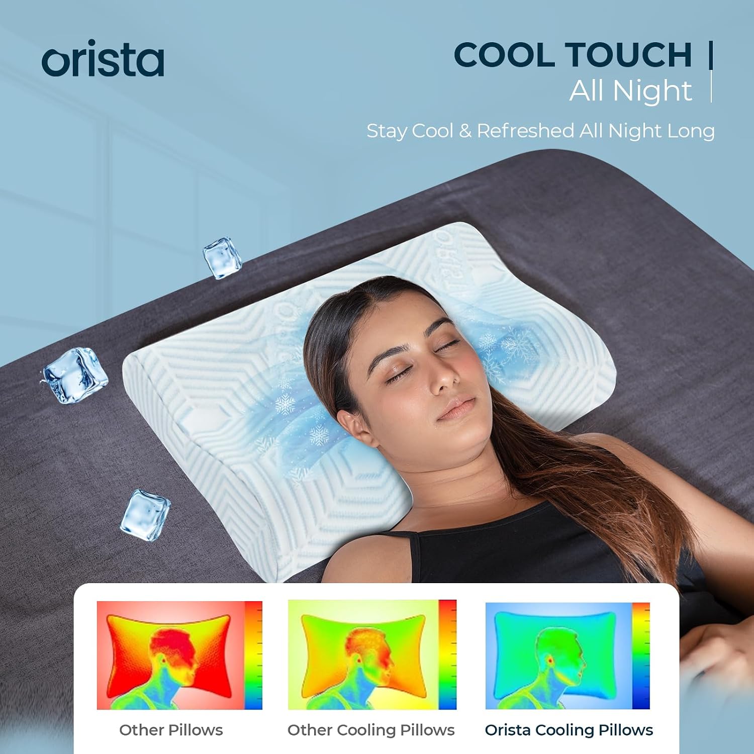 Memory Foam Cervical Pillow- Bed Pillow, White, King Size - 23 X 14 X 4.5 Inch | Dual Height Contour Support, Breathable Cover, Ergonomic For Back & Side Sleepers, For Cool, Restful Sleep