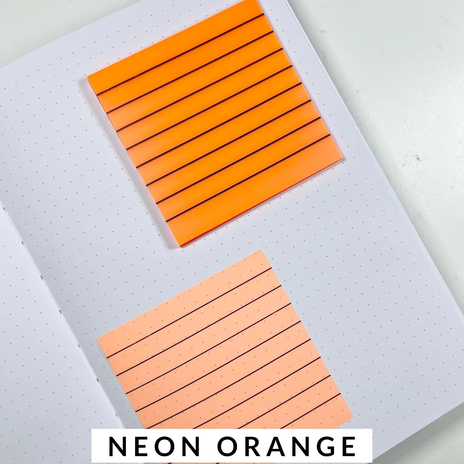 Transparent Sticky Notes, 50 Sheets Self Stick Lined Memos For School, Colors Bright - Orange