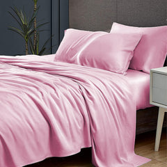 Perfect Flat Queen Size Bedsheet With 2 Matching Pillow Cover - 90 X 100 Inches, Pink | Natural Breathable & Wrinkle Free | 400 Thread Count