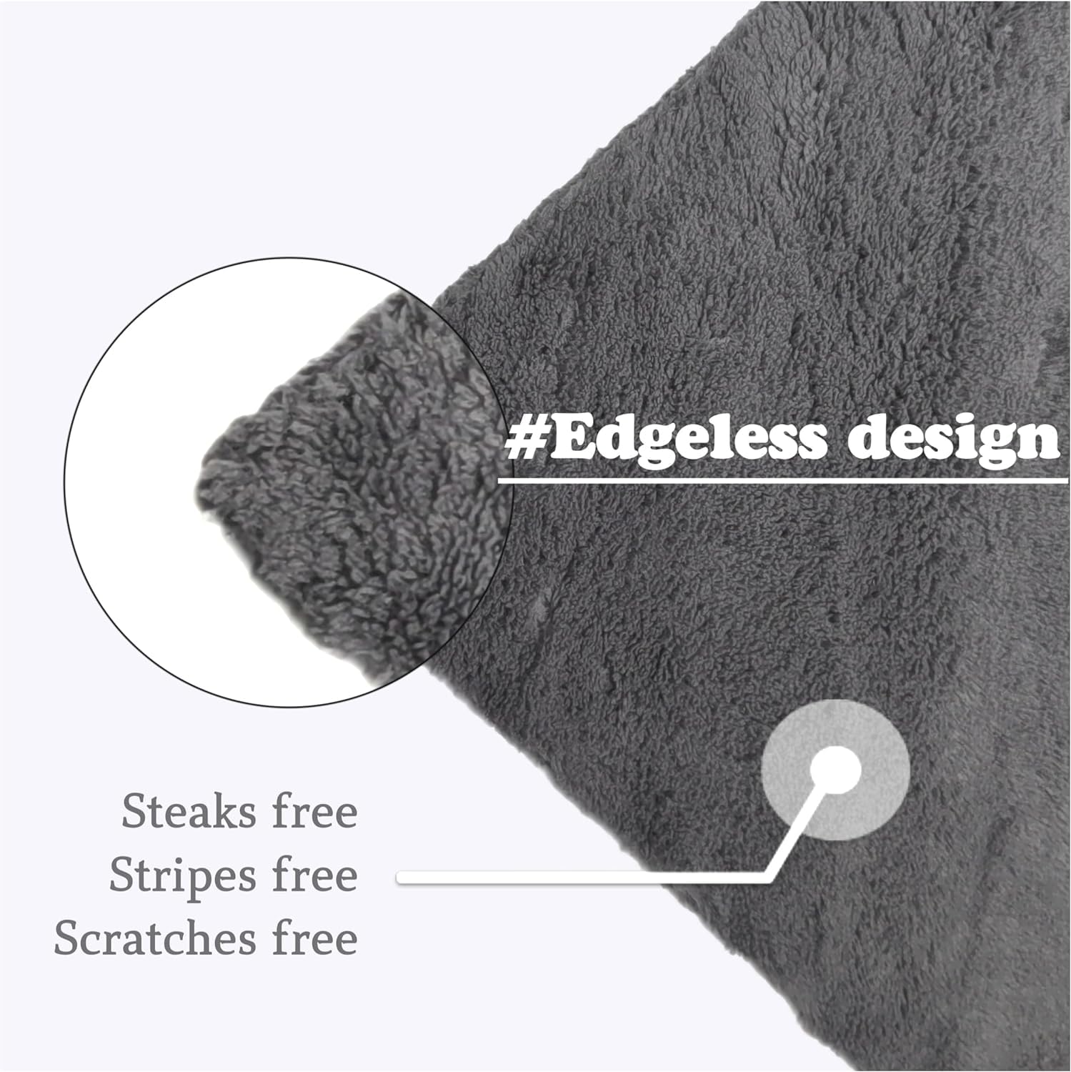 Auto Hub Microfiber Cloth 600 Gsm | Ultra Soft- Edgless & Dual Sided Microfiber Cloth Lint & Streakfree Car Cleaning Cloth - Grey (Pack Of 3)