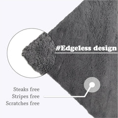 Auto Hub Microfiber Cloth 600 Gsm | Ultra Soft- Edgless & Dual Sided Microfiber Cloth Lint & Streakfree Car Cleaning Cloth - Grey (Pack Of 3)