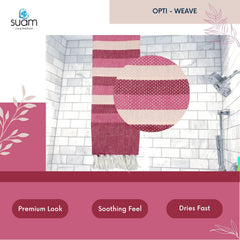 Suam Candy Cotton Towel 800 Gsm | Quick Dry, Soft & Absorbent Ideal For Bath, Beach, Gym & Travel (Carmine Red & Brick Pink, Blizzard Blue & Curious Blue)- Pack Of 2
