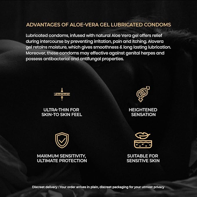 Ultra-thin Condoms | Aloe-based | Natural Feel | Safe, Skin-friendly & Long-lasting | 10 Pack
