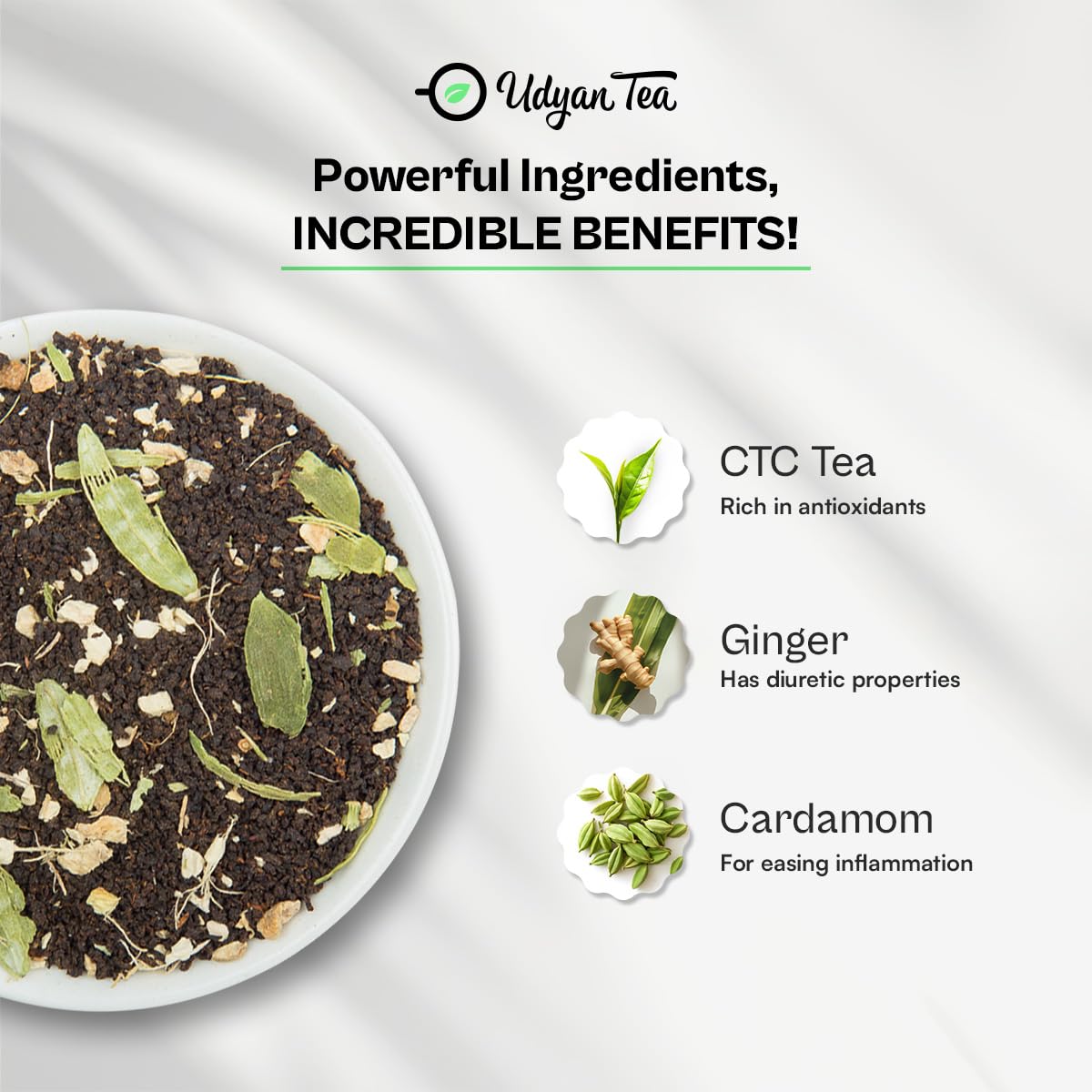 Udyan Tea Bombay Cutting Chai - 250gm, 8.8 Ounce | Strong Masala Tea With Ginger & Cardamom - Authentic & Refreshing Elaichi Adrak Chai | High Caffeine Tea Leaf