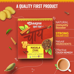 Chaayos Desi Masala Chai - 100gm, 3.5 Ounce, 50 Cups | 100% Natural Ingredients Spiced Chai Tea - Relieves Stress, Boosts Immunity | Medium Caffeine Loose Leaf Tea - Premium Chai Patti