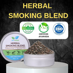 Natural & Ayurvedic Herbal Smoking Blend 1 Pack 1 Oz/ 30g Can With Wooden Steel Pipe | Helps To Quit Smoking - Tobacco-Free & Nicotine-Free Smoking Mixture