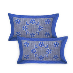 Cotton Double Bedsheet For King Size With 2 Pillow Covers - 90 X 100 Inches, Rama Blue | Super Soft Breathable & Wrinkle Free