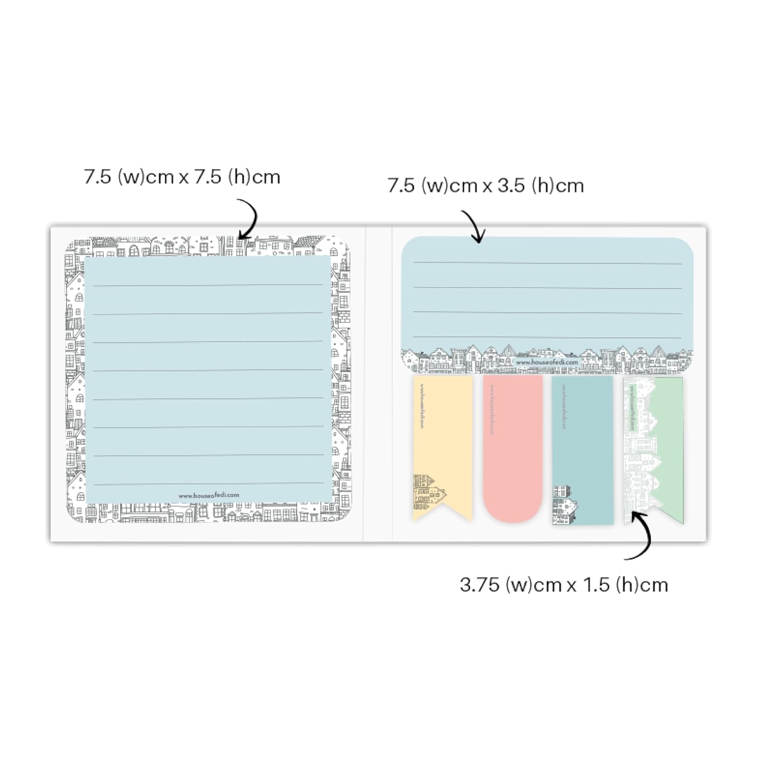 Beautiful Designs & Boho Sticky Notes, 25 Of Each Of The Flags, Urban Chrome - Multicolor