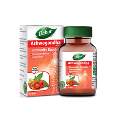 Dabur Ashwagandha Tablet Immunity Booster, Rich In Antioxidants, Helps In Blood Pressure & Other Symptoms | 60 Tablets 100gm 0.2lbs