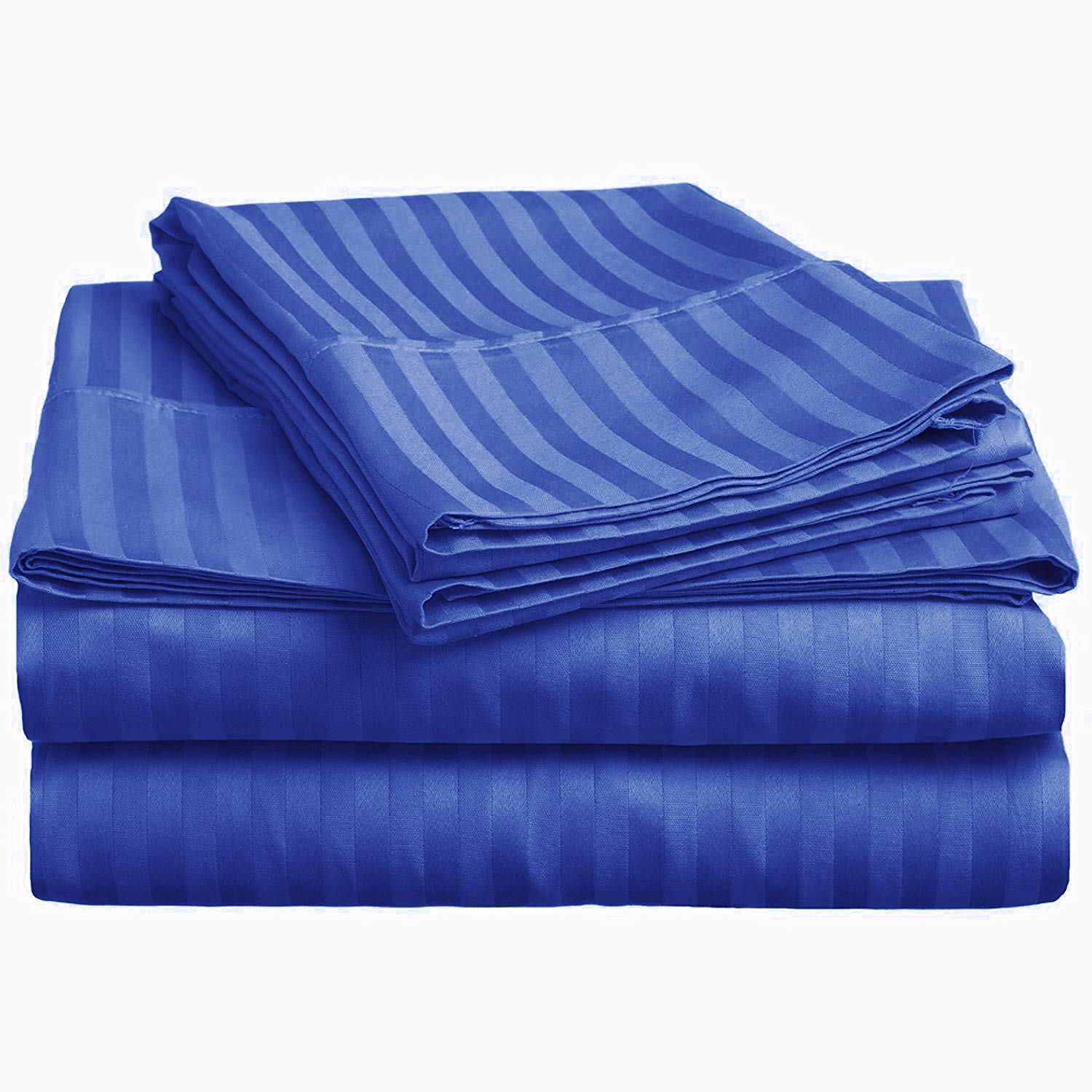 Cotton Bedsheet For Double Bed Queen Size - 90 X 100 Inches, Blue With 2 Pillow Covers | 350 Thread Count | Premium Comfort Bedsheets For Home, Hotels & Guest House