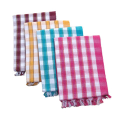 Knss Handloom 100% Pure Cotton Towels 450 Gsm Xxxl Size | 3/6feet Heavy Quality (Pack Of 4)- Multicolor