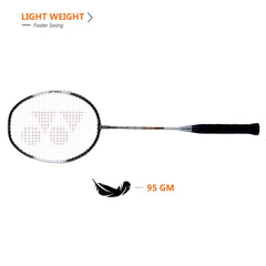 Yonex ZR 100 LIGHT Aluminium Badminton Racquet With Full Cover, Set Of 2 | Colour - Black, Grip Size - G4 (3.5 Inches)